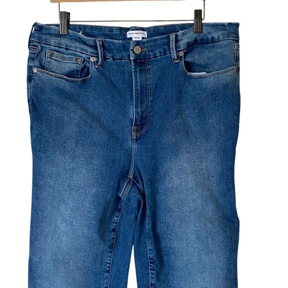 GOOD AMERICAN Always Fits Good Legs Straight Jeans in Indigo316, Size 14-18 - Picture 7 of 13
